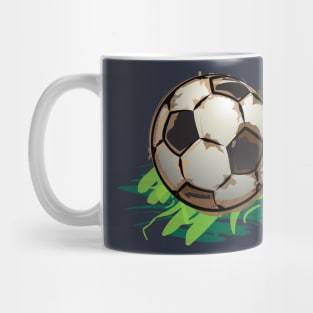 Football Soccer Ball on Grass Mug